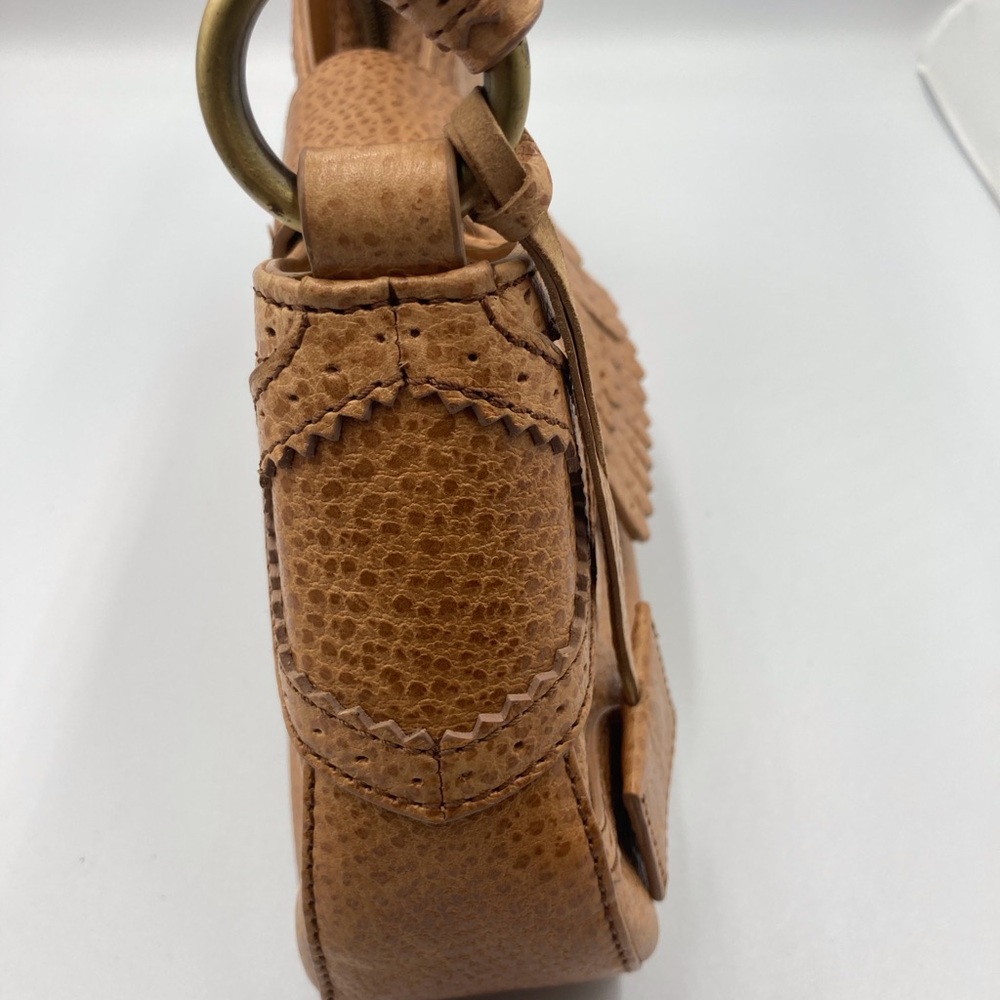 Via Spiga Vintage Tan Western vibe pebbled leather shoulder bag - Picture 11 of 15